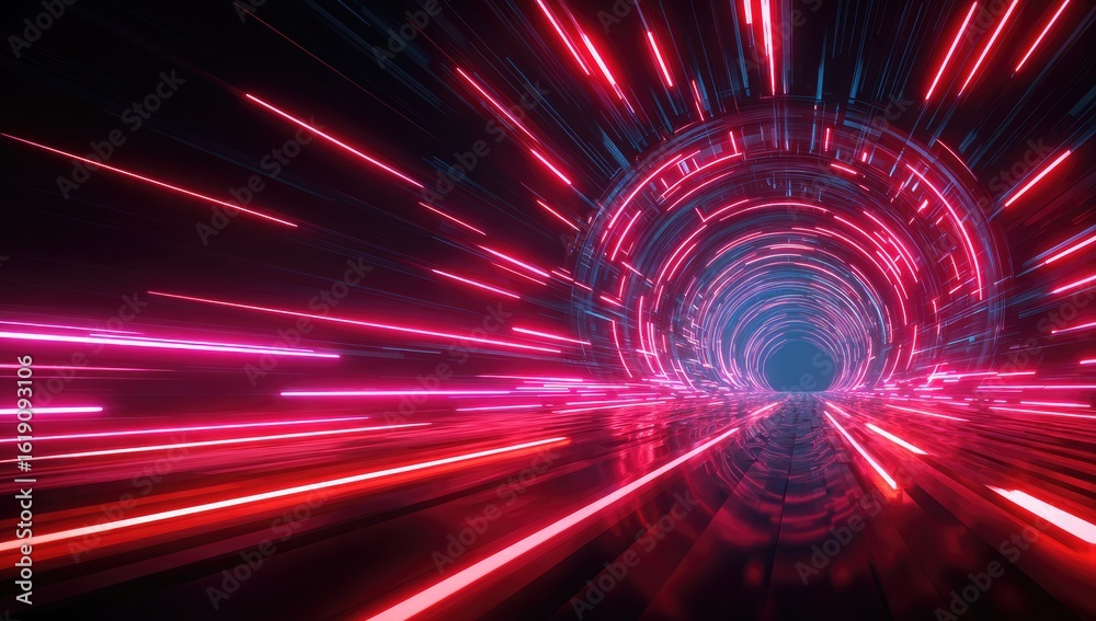 Fototapeta premium Futuristic neon tunnel