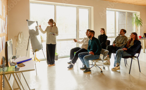 group of young business people in the office