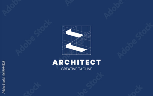 Letter Z Architect logo with technical sketch style for architecture or construction company