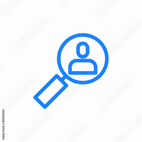 magnifying glass user profile people search icon sign vector