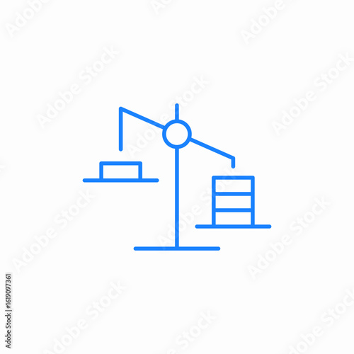 scales rectangle imbalance inequality difference value quantity icon sign vector