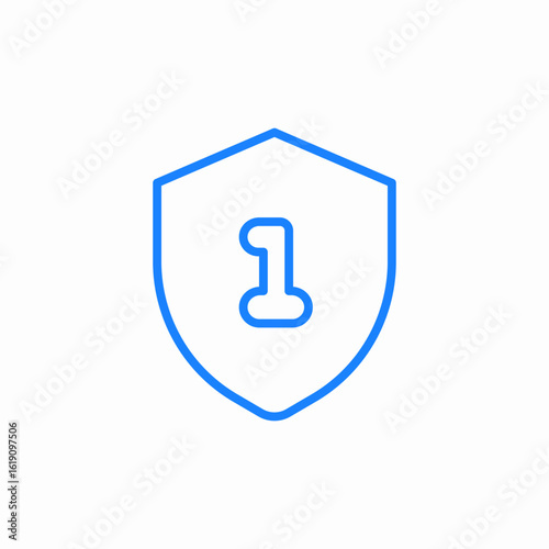 shield 1 inside icon sign vector