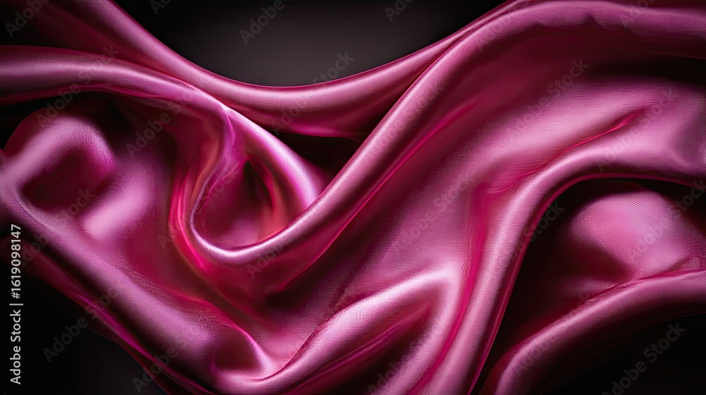 Fototapeta premium Crimson silk drapes in elegant folds