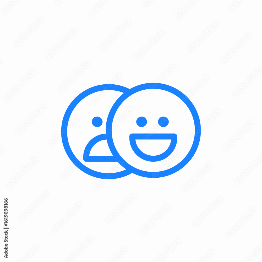 Fototapeta premium two emoticons smileys sad happy face icon sign vector