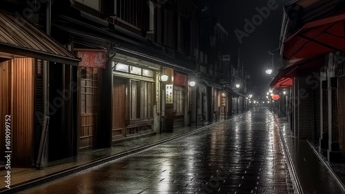 Wallpaper Mural Japanese Alleyway at Night Torontodigital.ca