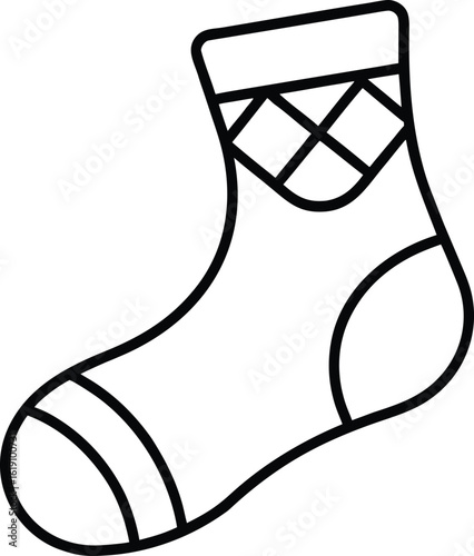 knitted sock icon on transparent background