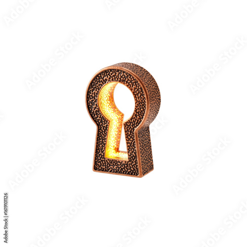 golden key in keyhole