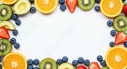 Colorful sliced fruit arrangement