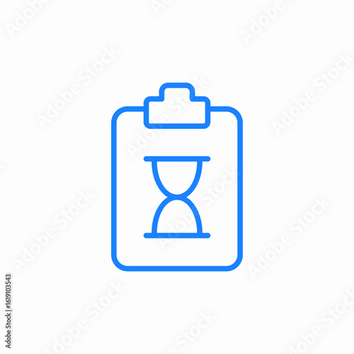 clipboard hourglass icon sign vector