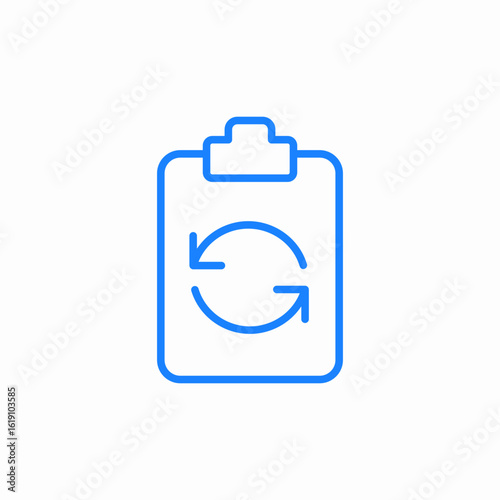 clipboard refresh icon sign vector