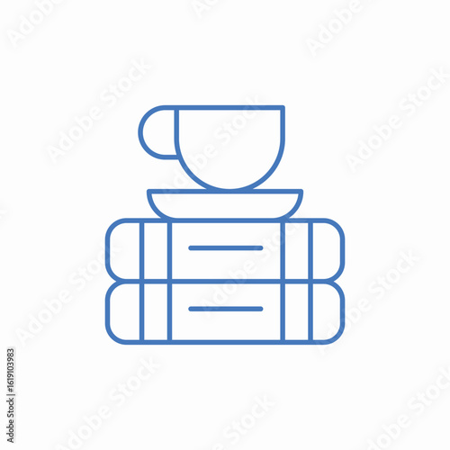 cup books icon sign vector