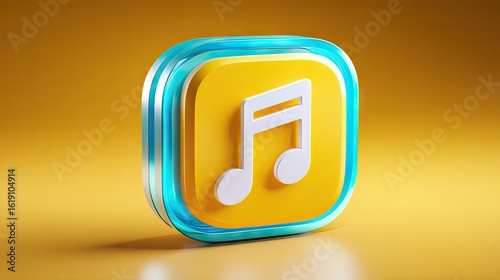 Bright yellow music app icon