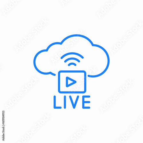 live streaming cloud icon sign vector