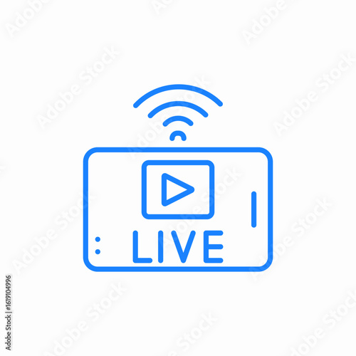 live video transmission icon sign vector