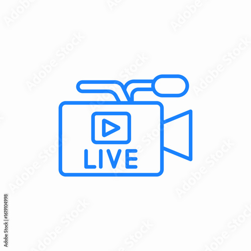 live video stream icon sign vector