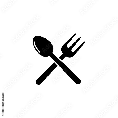 Isolated kitchen utensils vector set: fork, spoon, knife, and spatula silverware for restaurant food, cooking, and dinner equipment