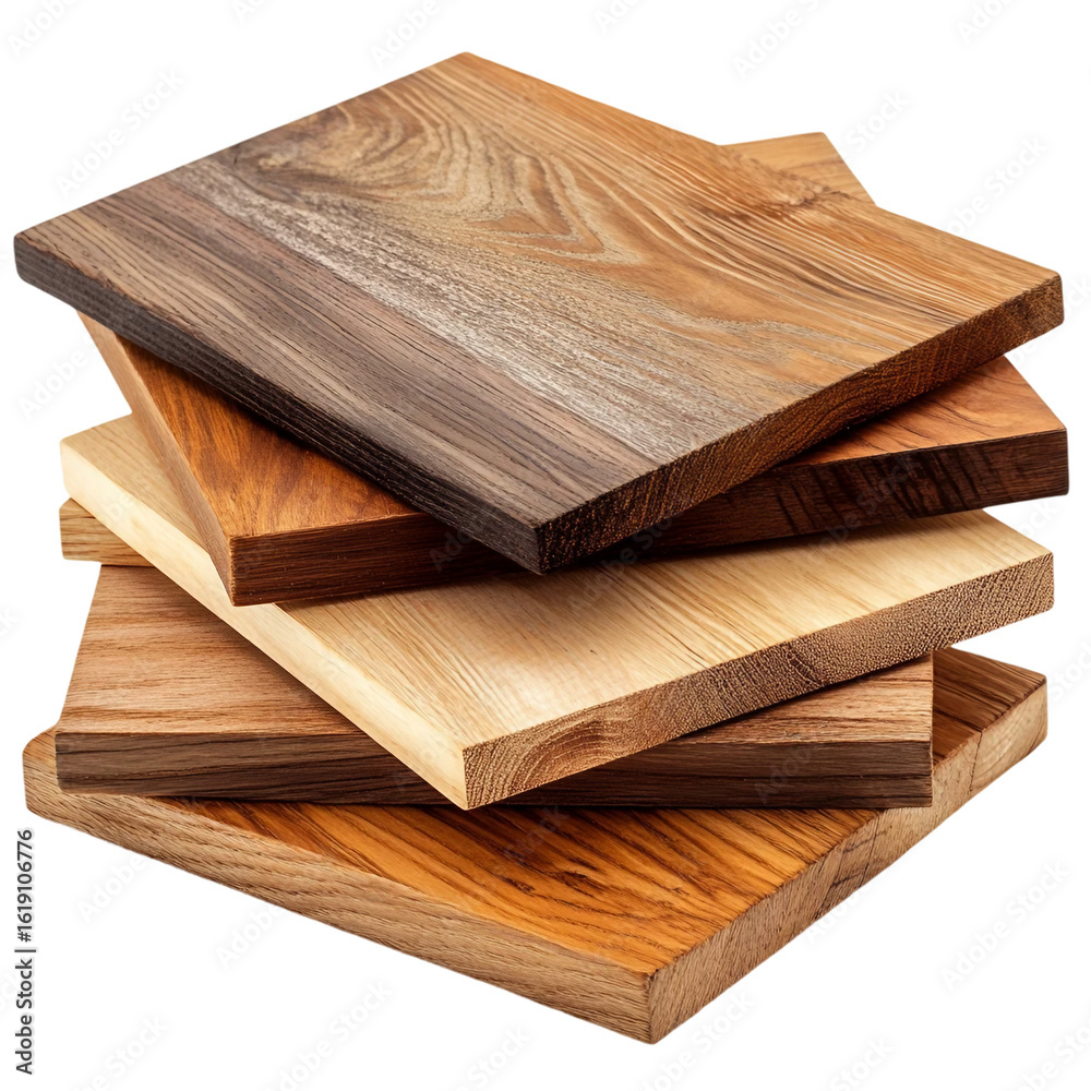 Fototapeta premium wood boards isolated on white background PNG. GENERATIVE AI.