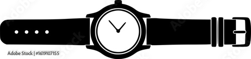 watch silhouette line art vector illustration with a white background