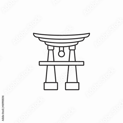 shinto gate icon sign vector