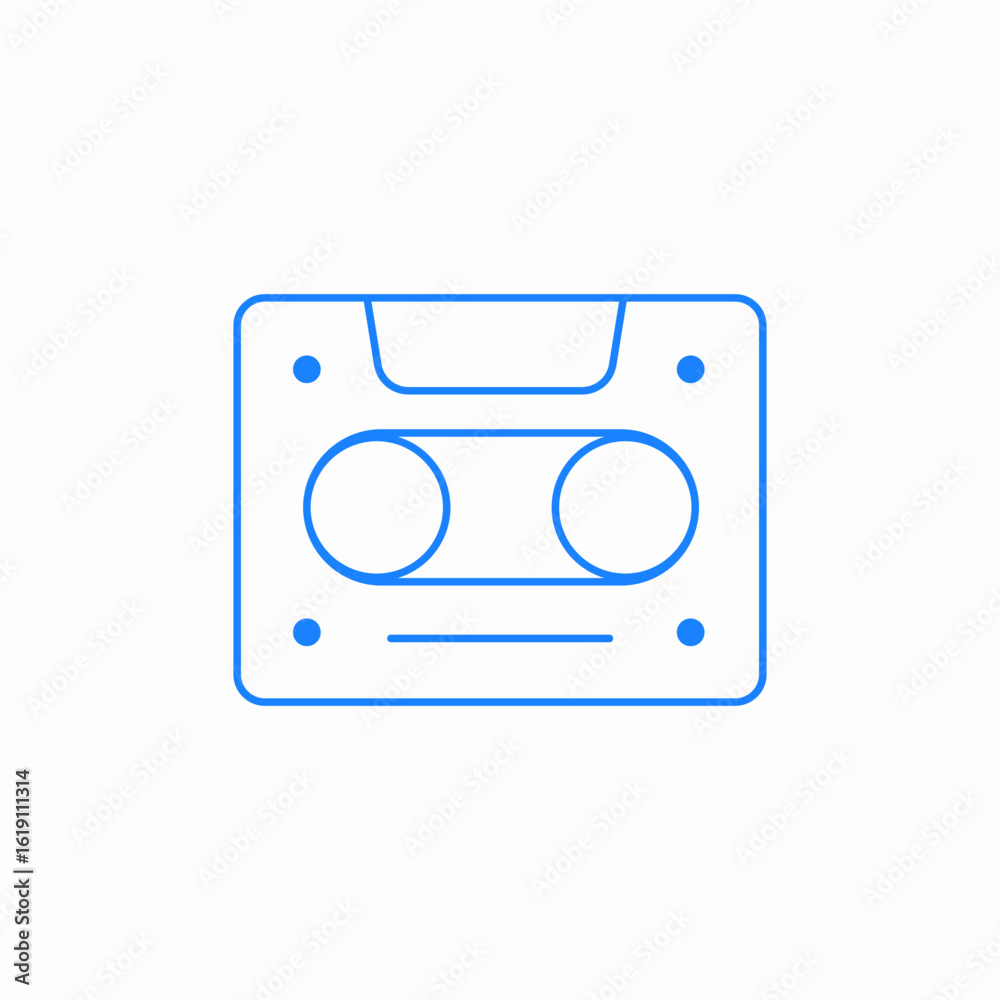 Fototapeta premium audiocassette record playback icon sign vector