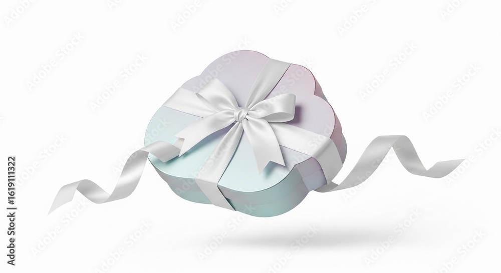 Naklejka premium silver ribbon bow