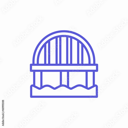 arch bridge support pillars icon sign vector