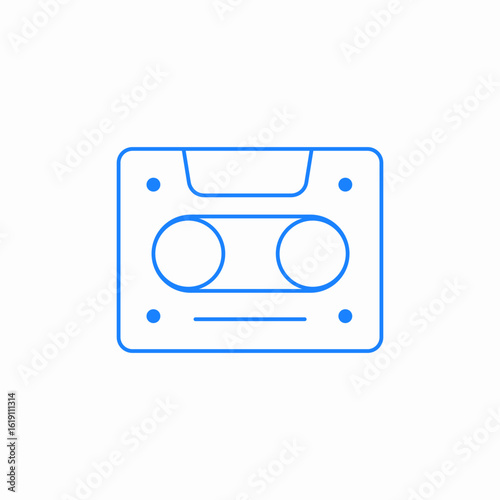 audiocassette record playback icon sign vector