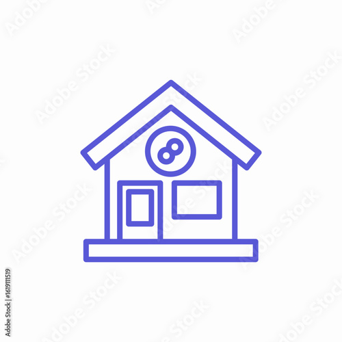 billiard hall building icon sign vector