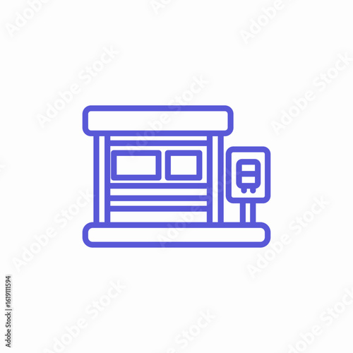 bus stop icon sign vector