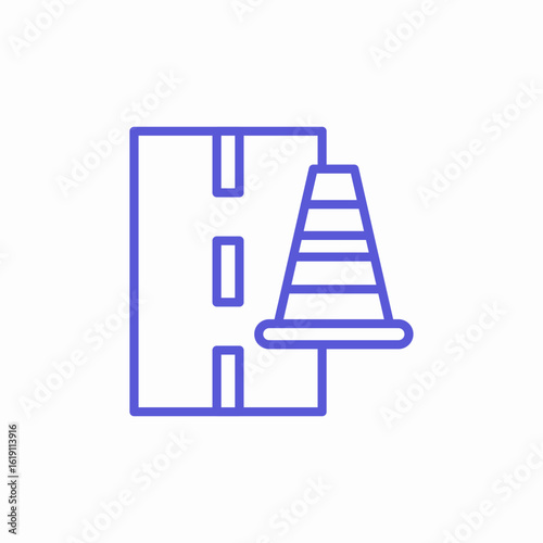 oadwork traffic restriction icon sign vector