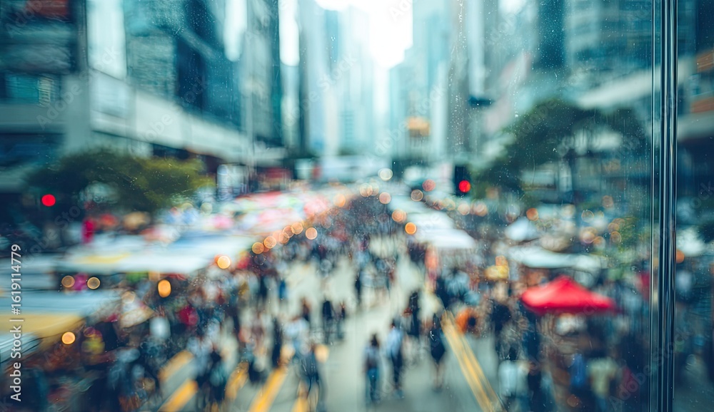 Fototapeta premium Blurred urban street scene