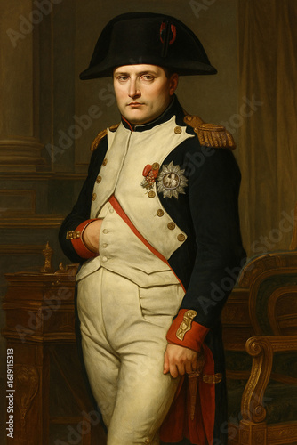 AI Generated Painting portrait of a cowboy French General and Emperor Napoleon Bonaparte