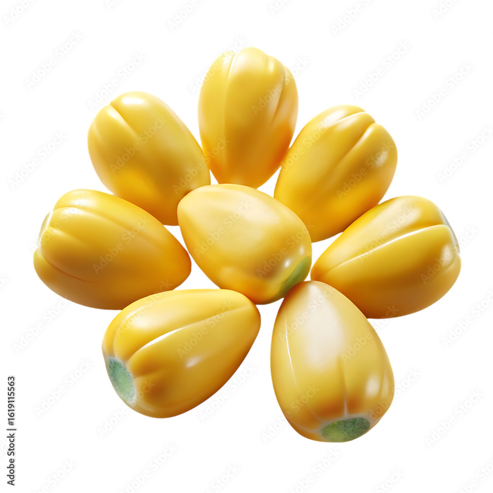 Fototapeta premium Arrangement of ripe yellow jackfruit bulbs.