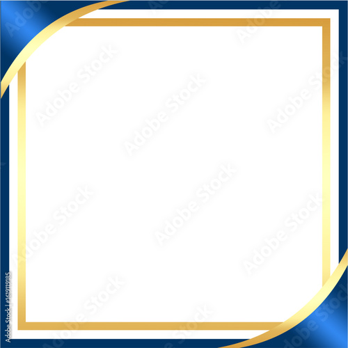 Elegant Blue and Gold Frame Sophisticated Design for Various Applications
