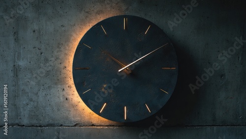 Wallpaper Mural Modern dark clock on textured wall Torontodigital.ca