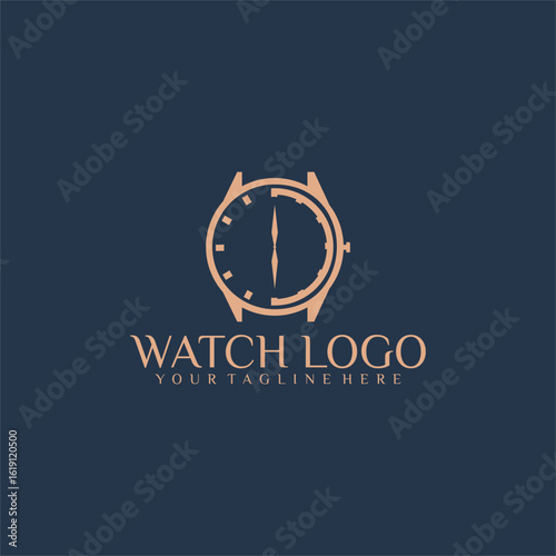 luxury but simple watch logo design