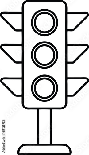 trafficlight icon outline vector illustration on transparent background
