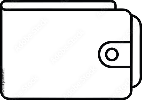 wallet icon outline vector illustration on transparent background
