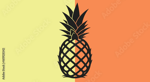 Stylized Pineapple Silhouette A Vibrant Tropical Design