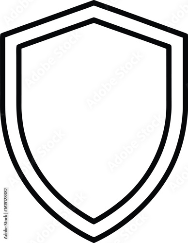 shield icon outline vector illustration on transparent background