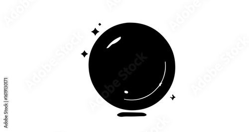 Promotion and sale crystal ball divination magic mystical fortune telling future seer spiritual occult black and white art vector
