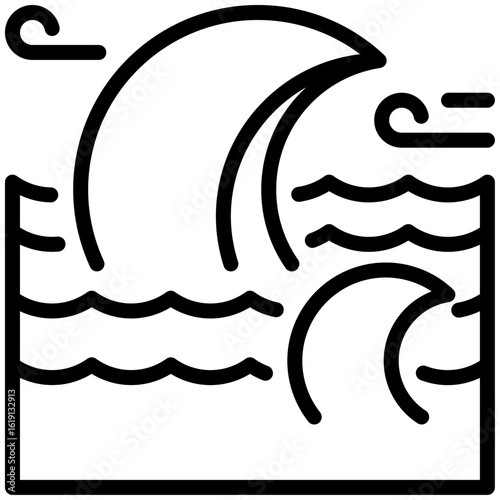 Storm Surge icon for weather, business, website, application, printing, document, poster design, etc