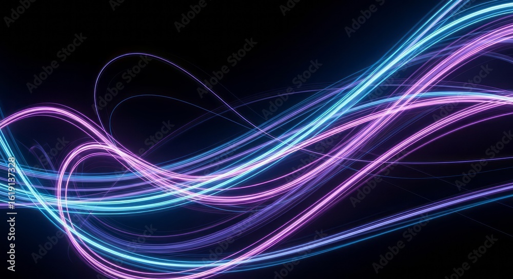 Naklejka premium Abstract neon light on black background