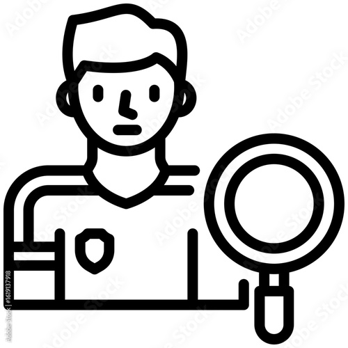 scouting icon for football, business, website, application, printing, document, poster design, etc