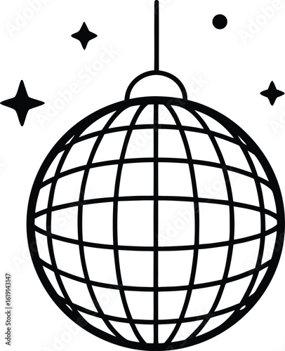holiday mirrorball icon on transparent background
