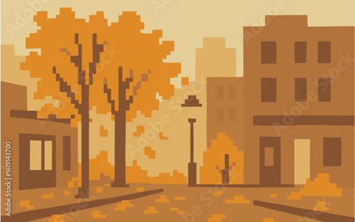 Pixel background Autumn street vector
Background in style pixel art vector eps