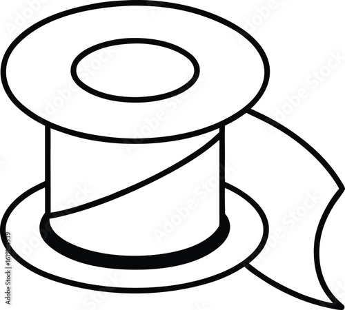 ribbon spool icon on transparent background