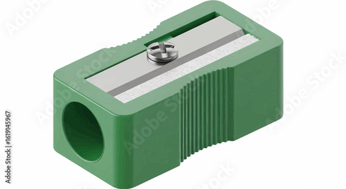 Green Pencil Sharpener Icon A Classic Office Supply for Precise Pencil Sharpening