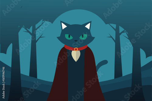 black cat in the night