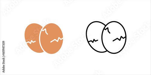 Egg icon set . vector illustration, pictogram isolated on white background. color editable
